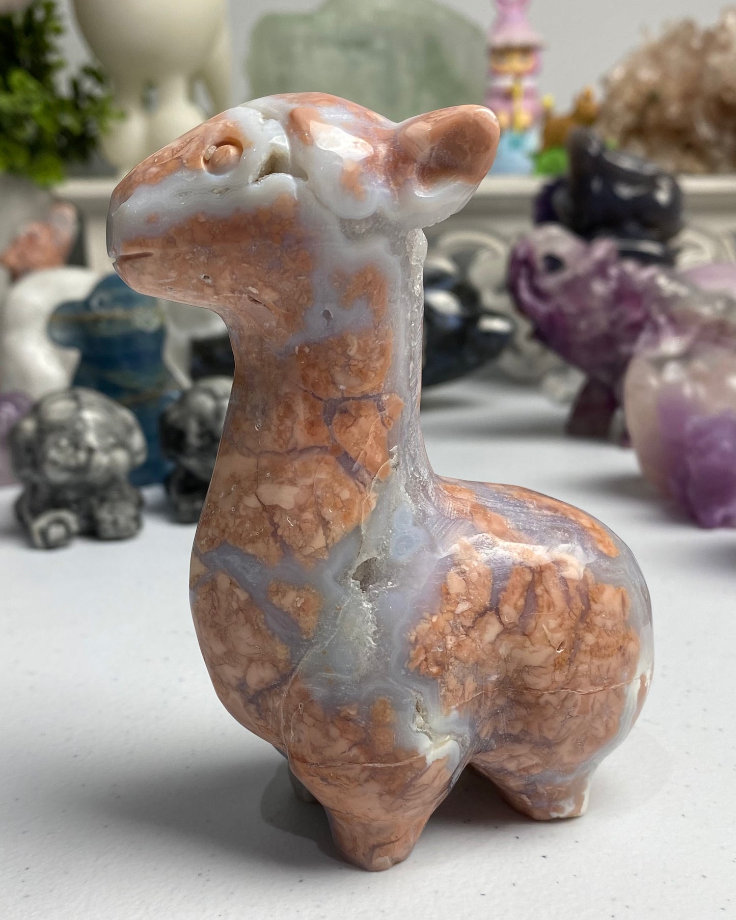 Cotton Candy Agate Llama