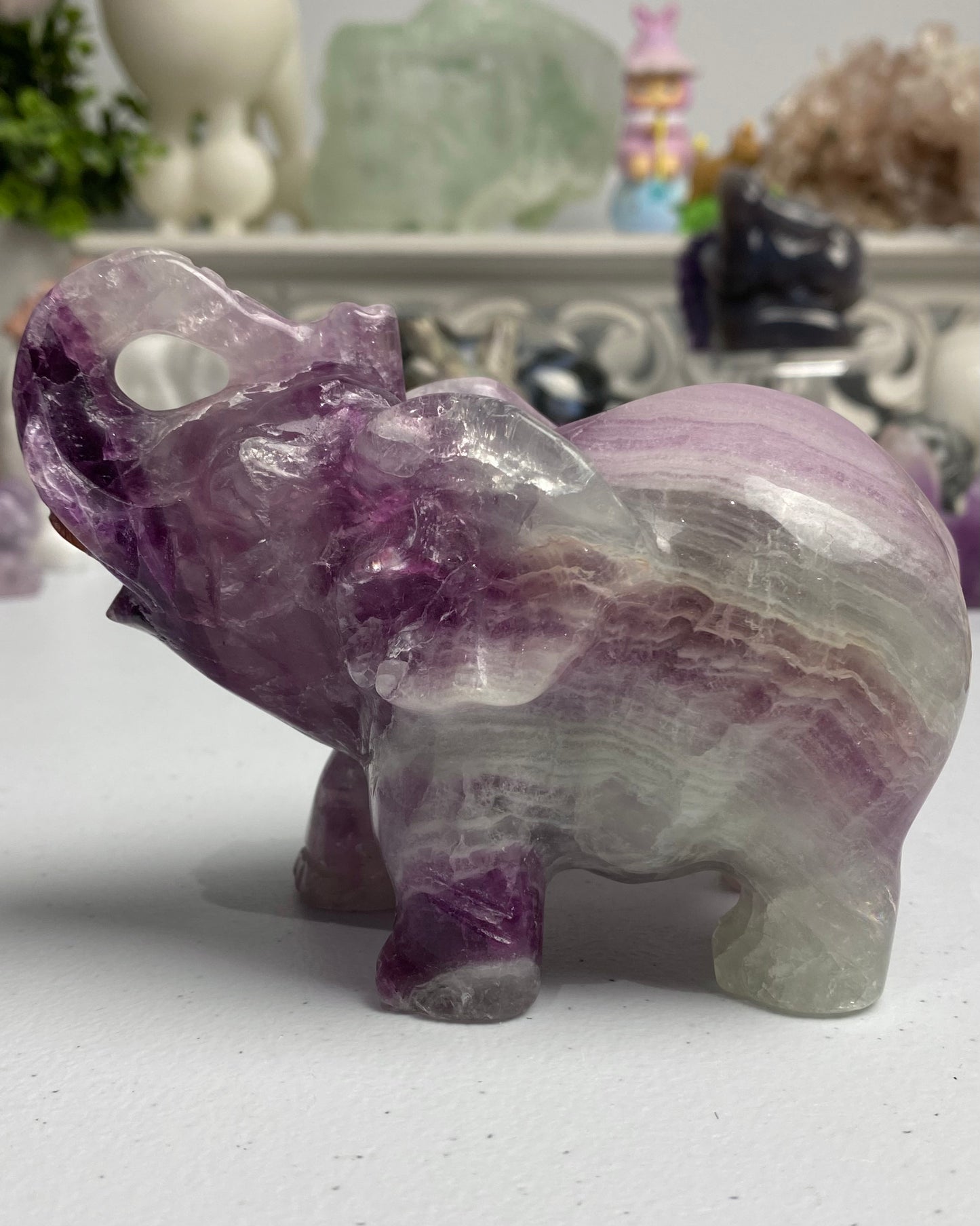 Watermelon Fluorite Elephant