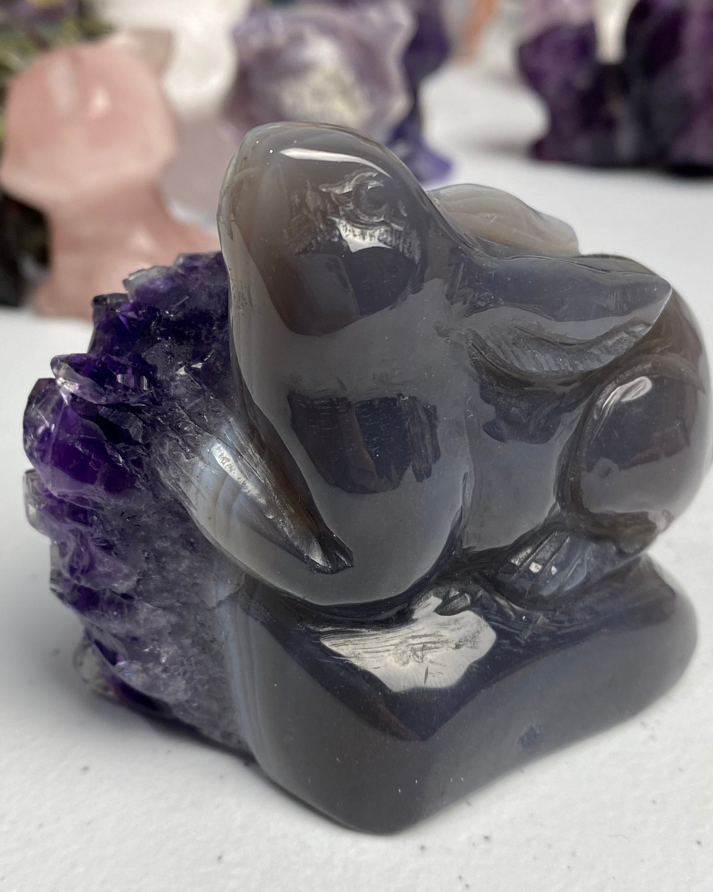 Amethyst Agate with Calcite Rabbit (on hold)