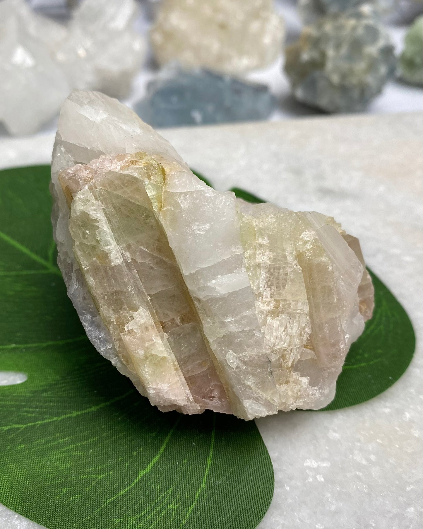 Pink & Green Tourmaline with Quartz