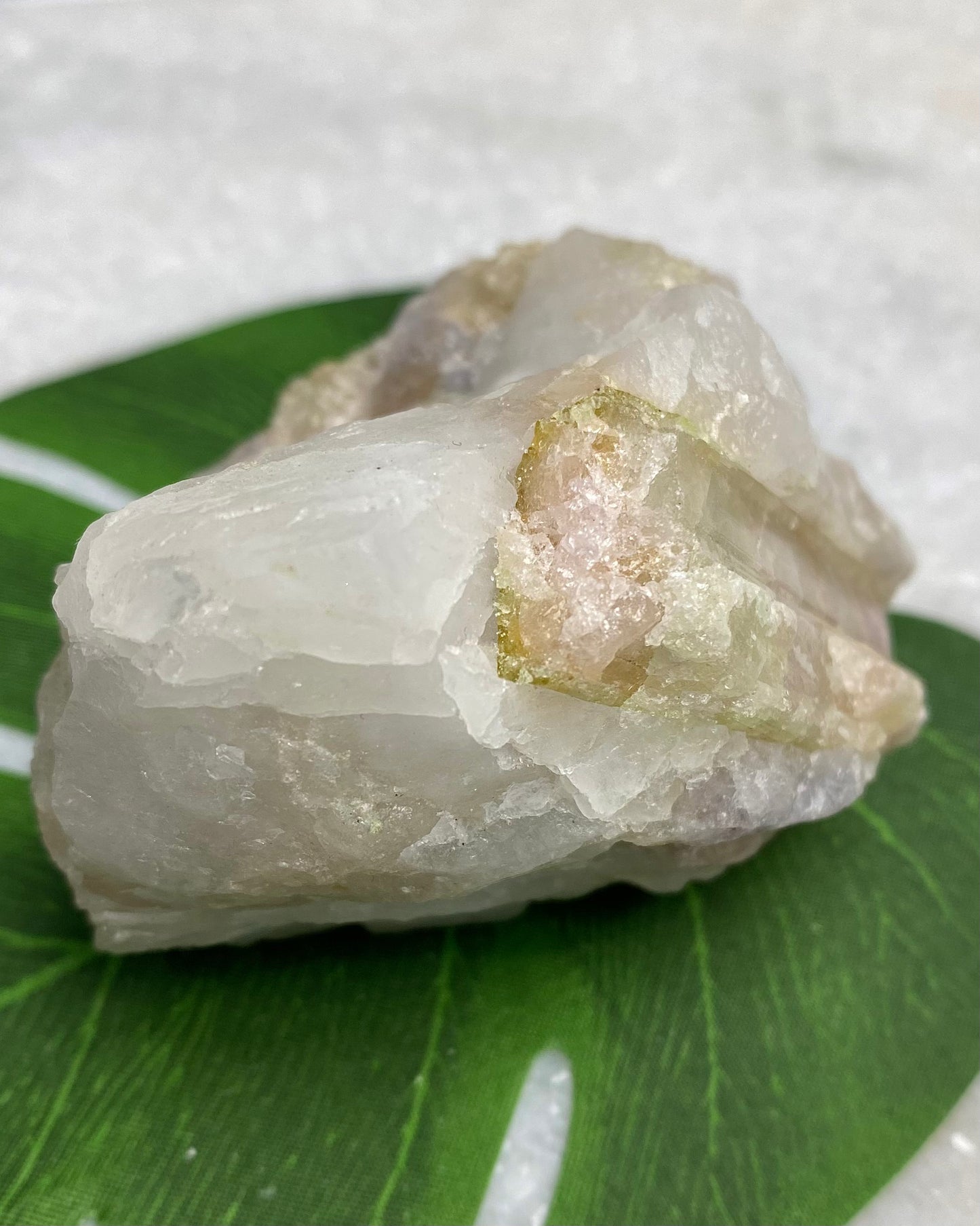 Pink & Green Tourmaline with Quartz