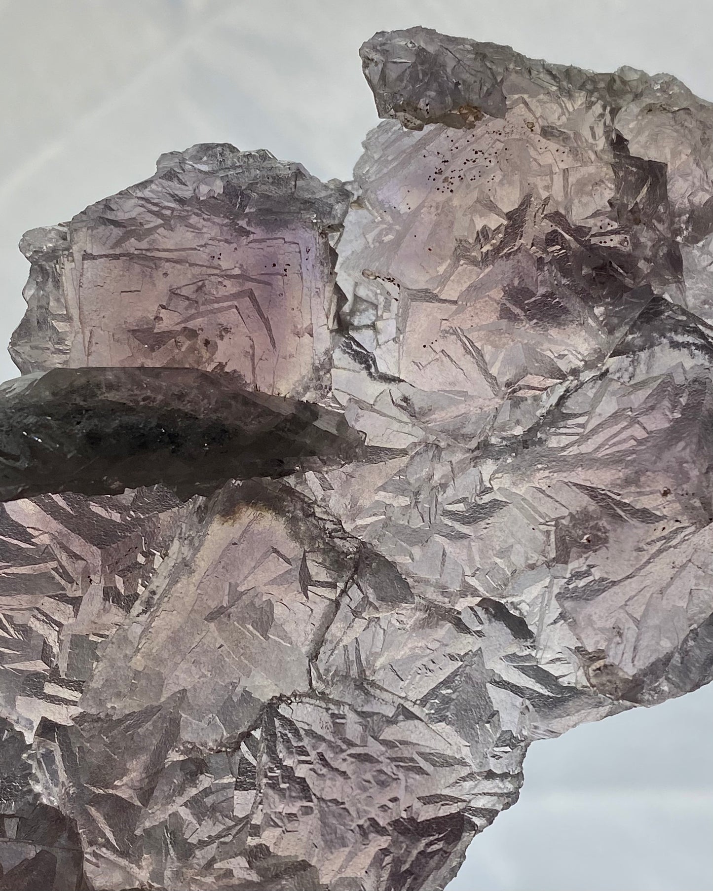 Burgundy Purple Fluorite with Calcite