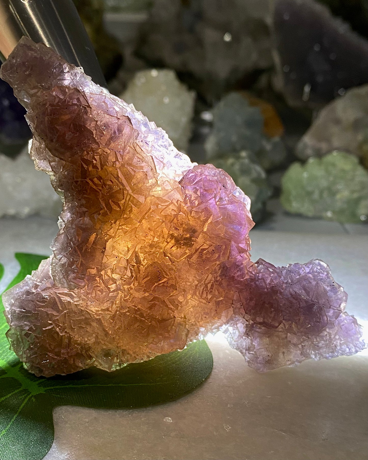 Burgundy Purple Fluorite with Orange Core