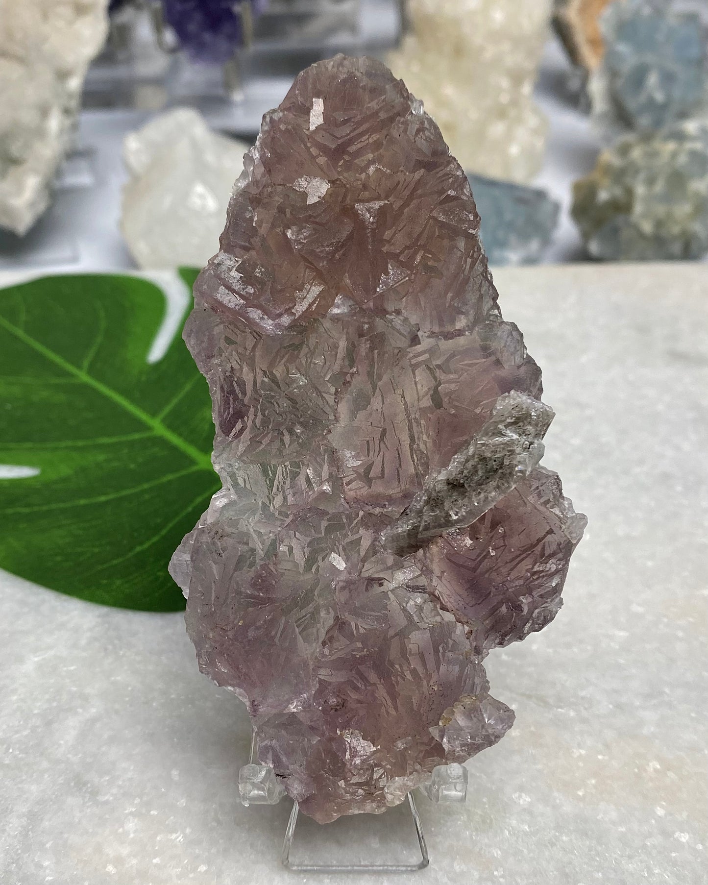 Burgundy Purple Fluorite with Calcite