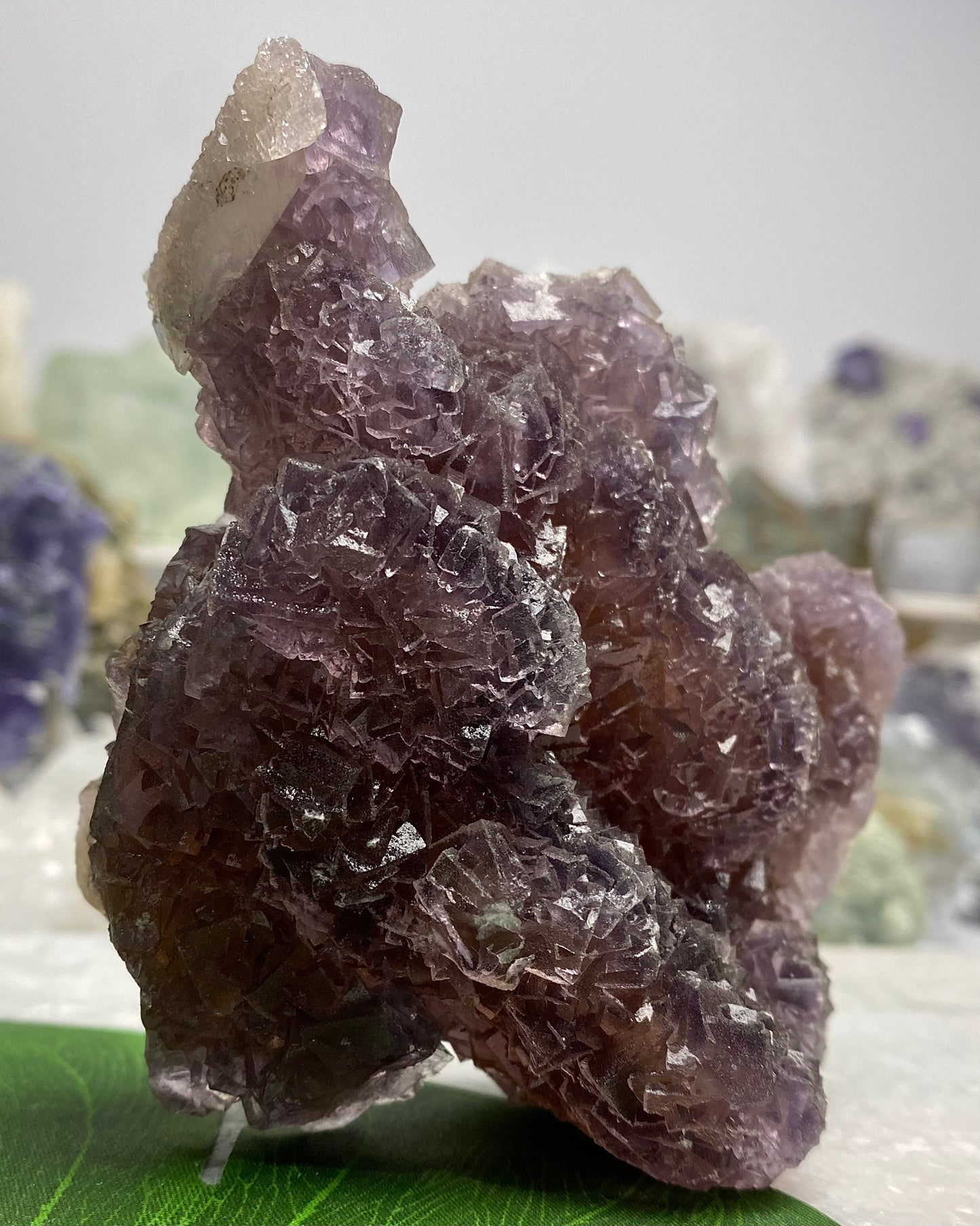 Burgundy Purple Fluorite with Calcite