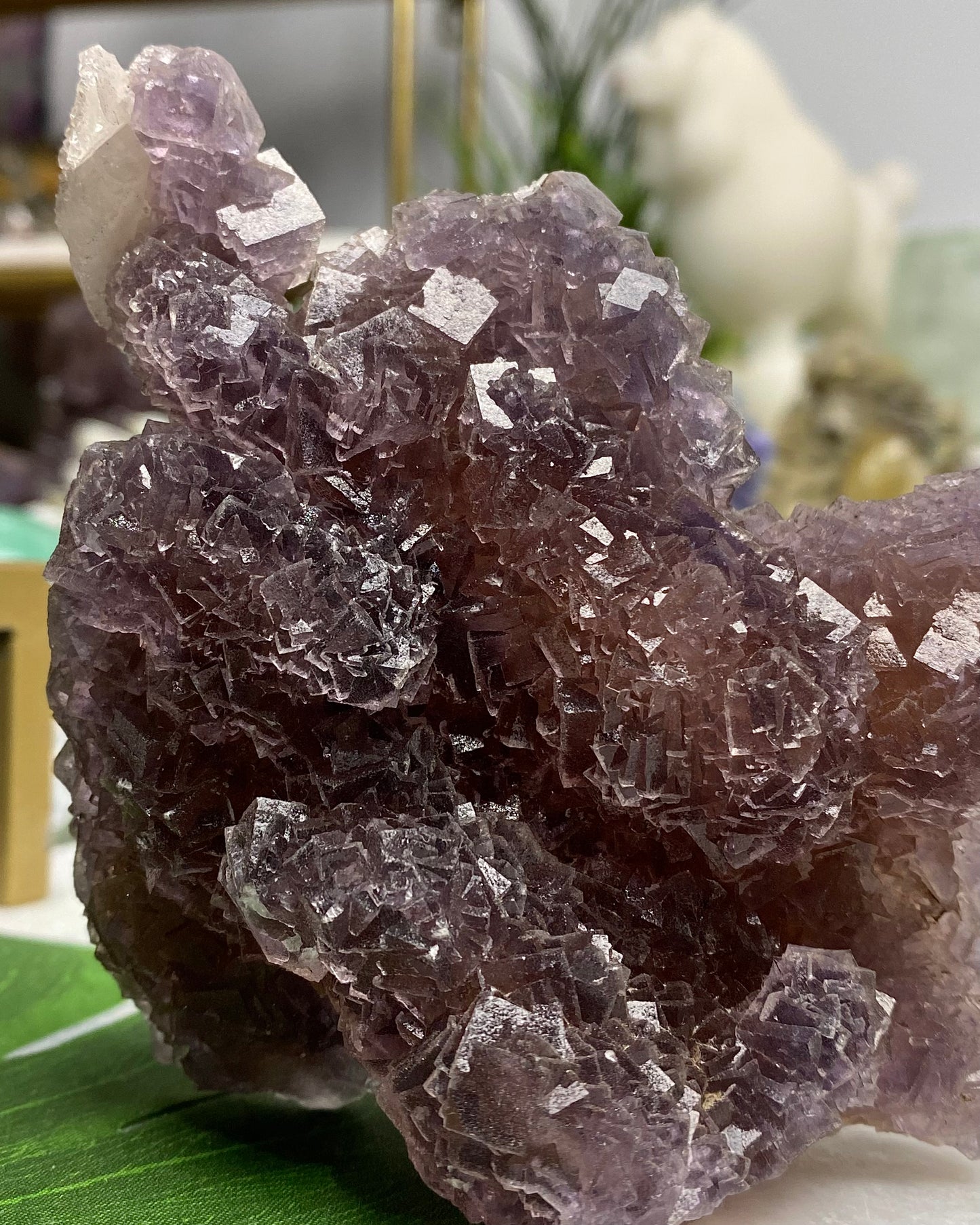 Burgundy Purple Fluorite with Calcite