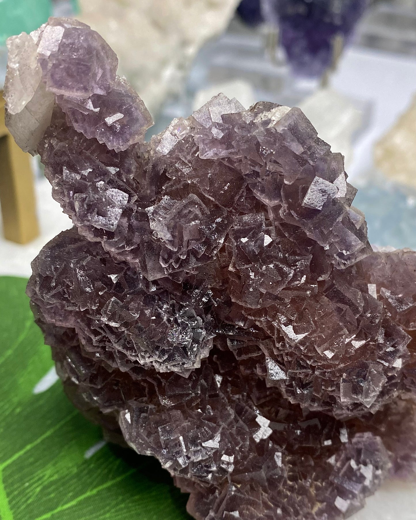 Burgundy Purple Fluorite with Calcite