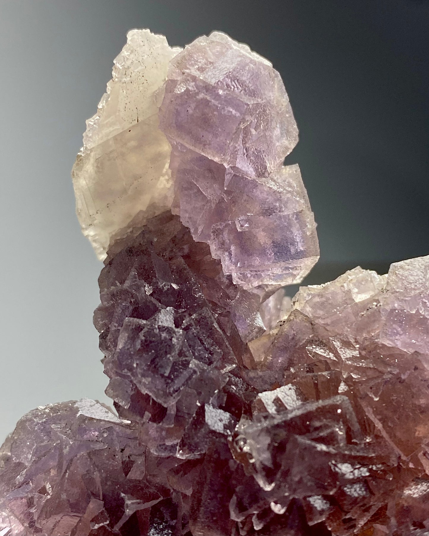 Burgundy Purple Fluorite with Calcite