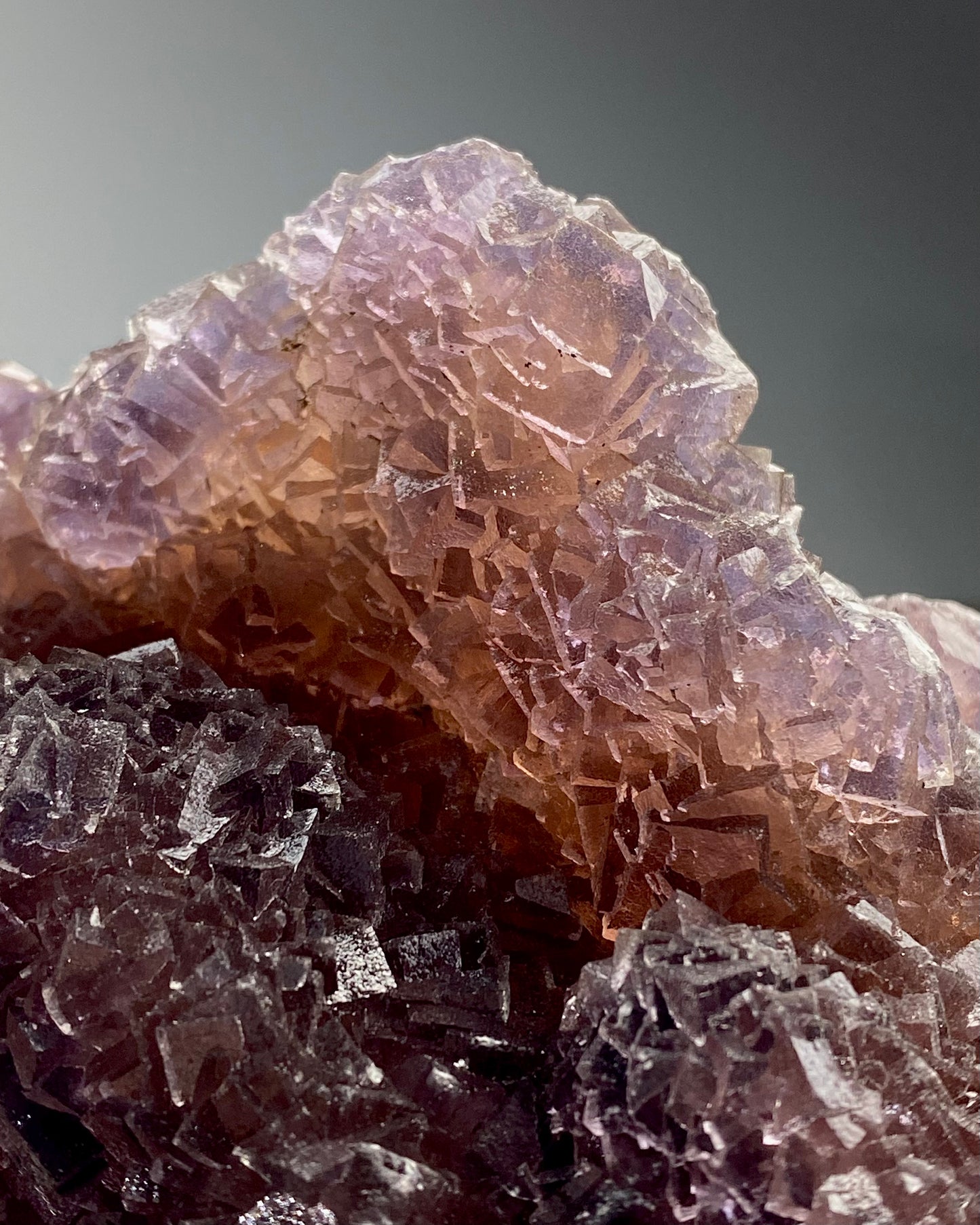 Burgundy Purple Fluorite with Calcite