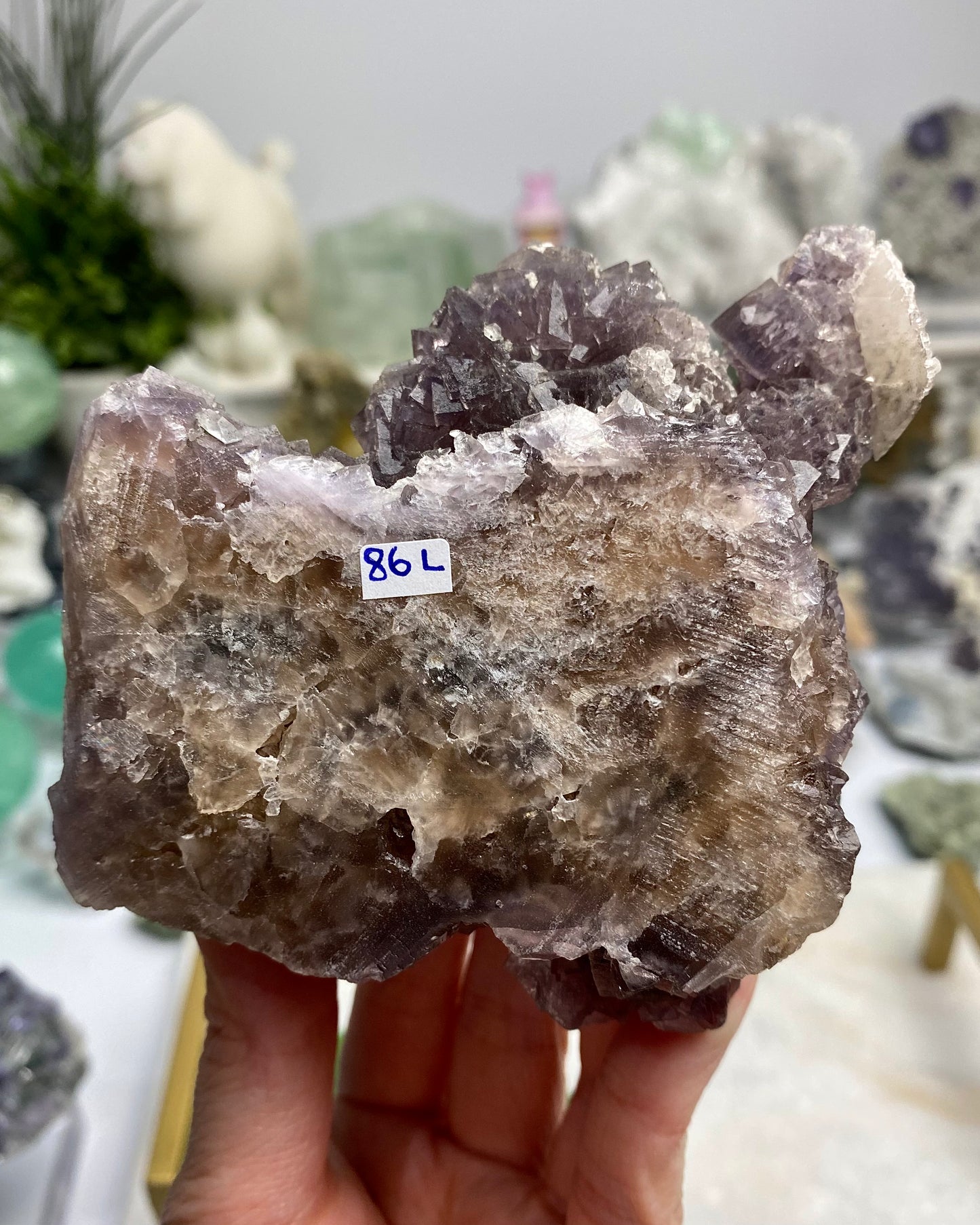 Burgundy Purple Fluorite with Calcite