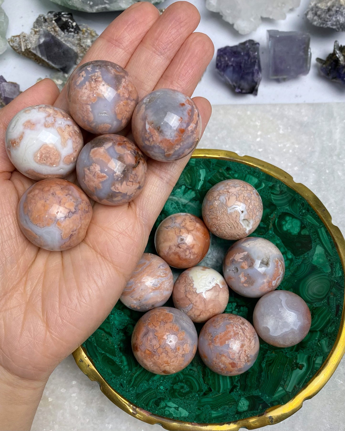 Cotton Candy Pink Agate Mini Sphere
