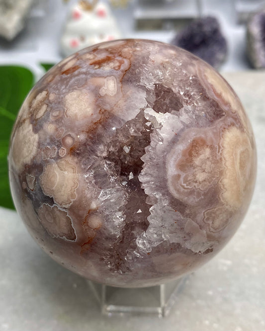 Druzy Flower Agate Amethyst Sphere