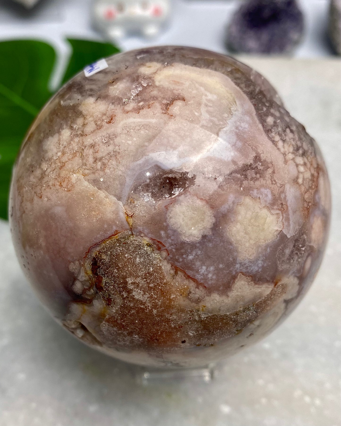 Druzy Flower Agate Amethyst Sphere
