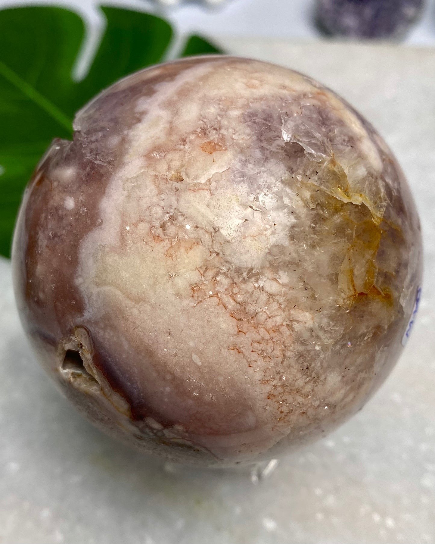 Druzy Flower Agate Amethyst Sphere