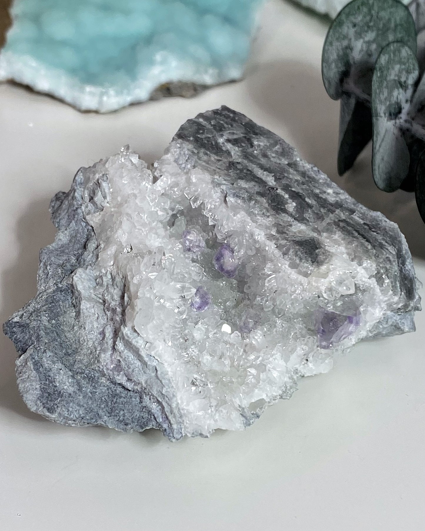 Purple & Green Fluorite with Sparkly Quartz