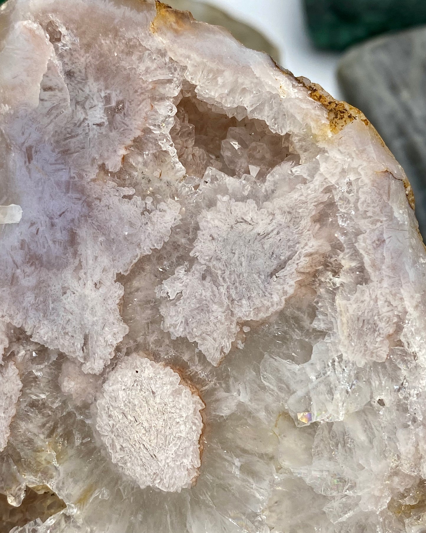 Flower Agate Druzy Quartz Slab Butterfly Wings