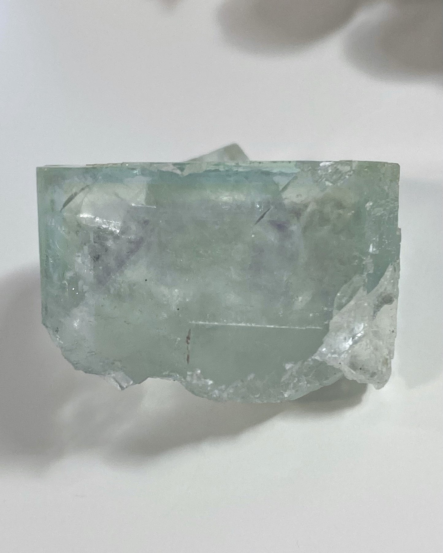 Glassy Green Cubic Fluorite with Purple Zoning