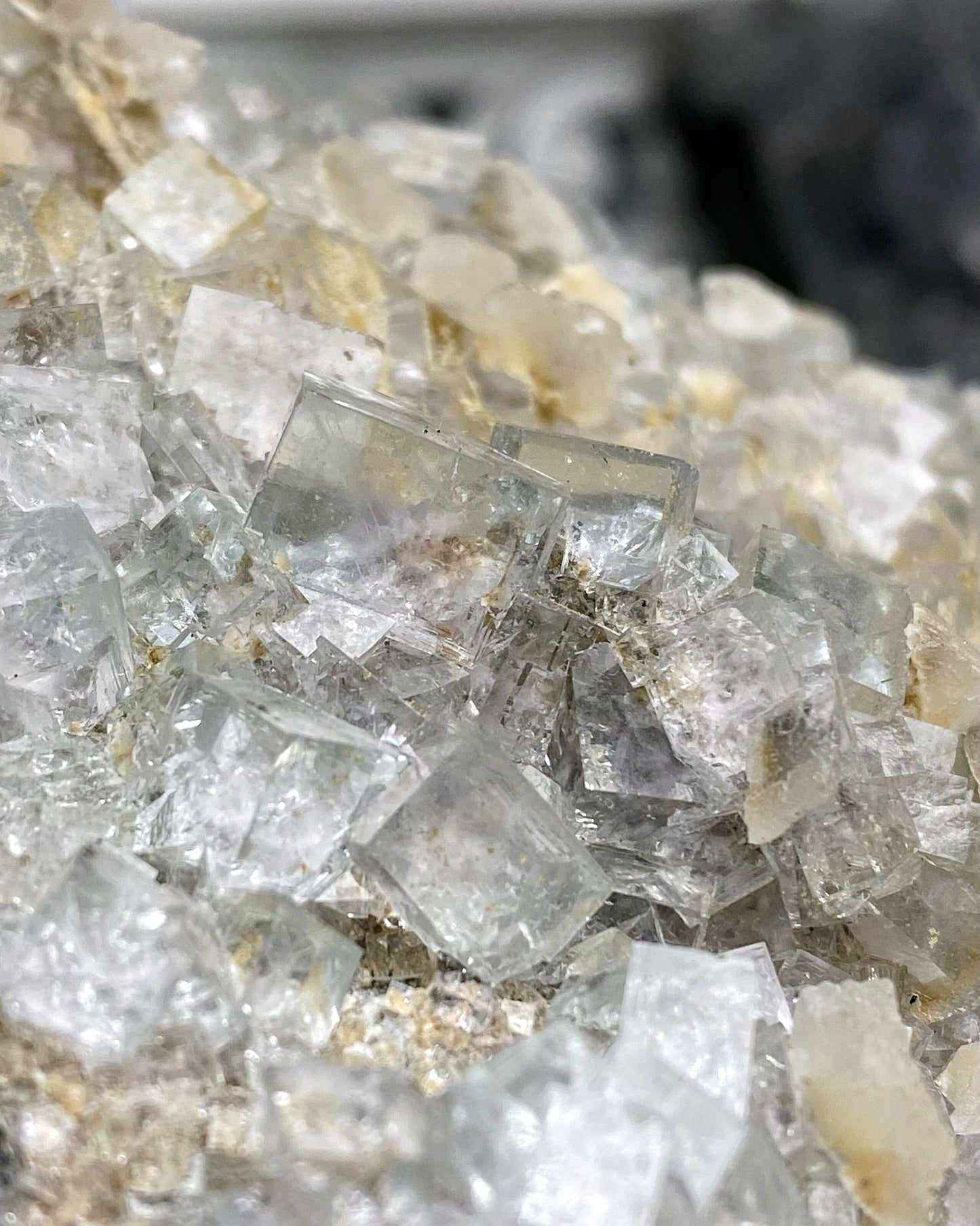 Glassy Clear Purple Green Cubic Fluorite with Calcite