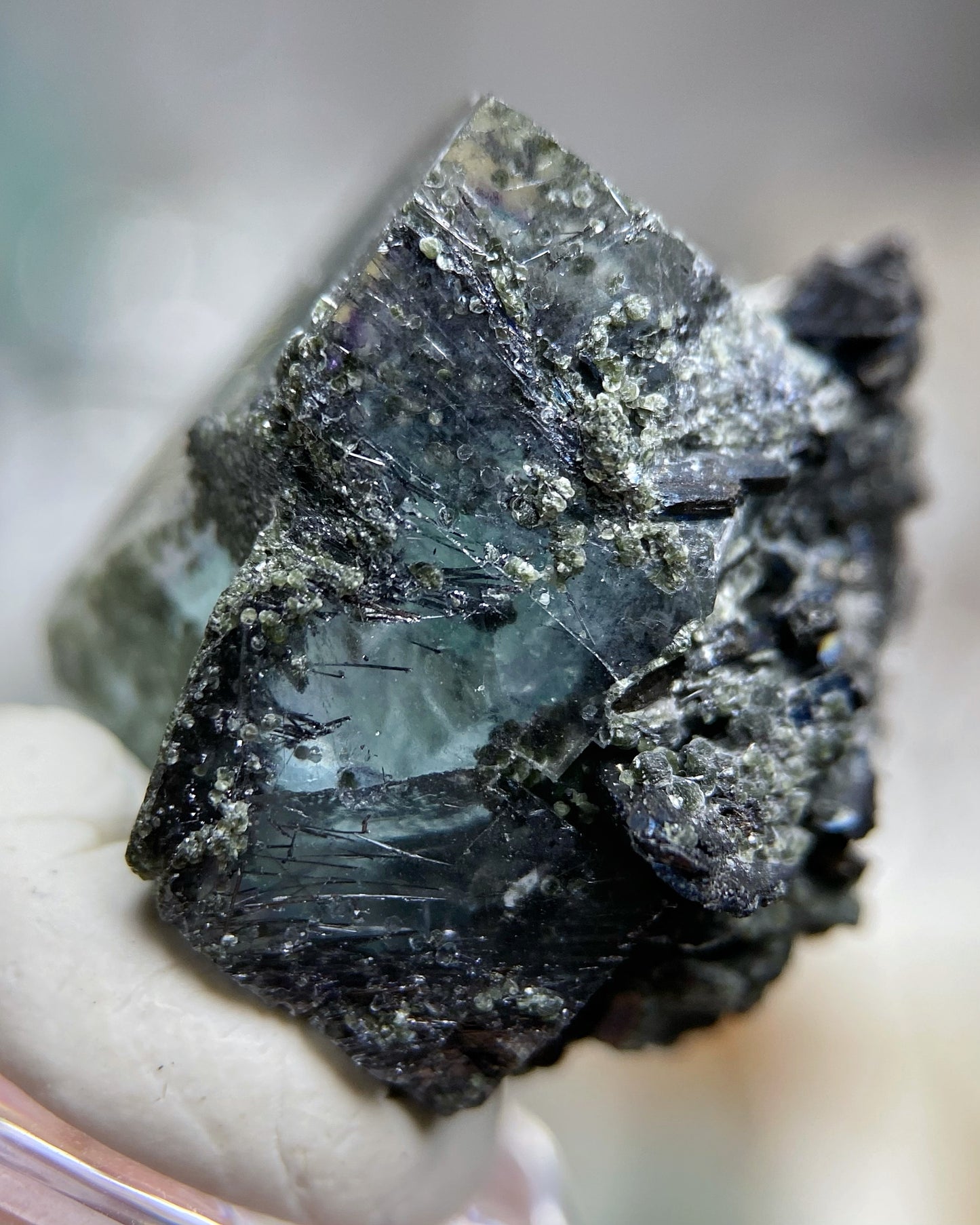 Yellow Purple Green Cubic Fluorite with Mixed Minerals