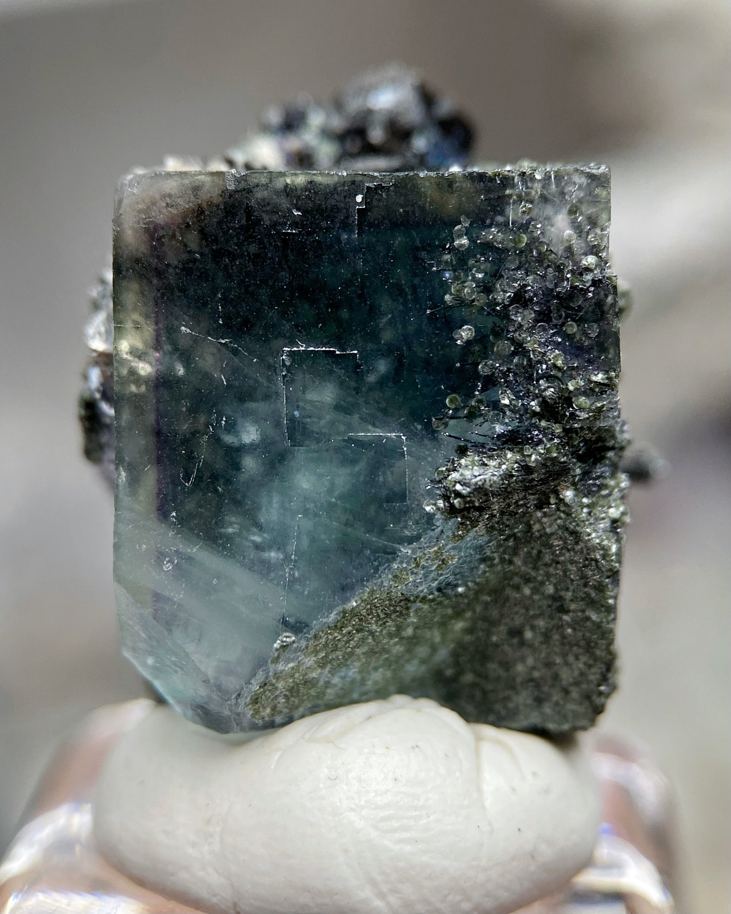 Yellow Purple Green Cubic Fluorite with Mixed Minerals