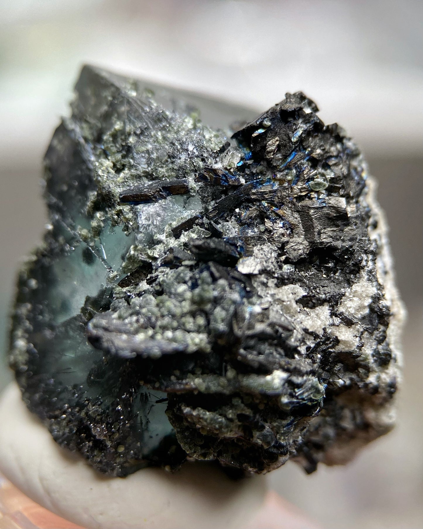 Yellow Purple Green Cubic Fluorite with Mixed Minerals