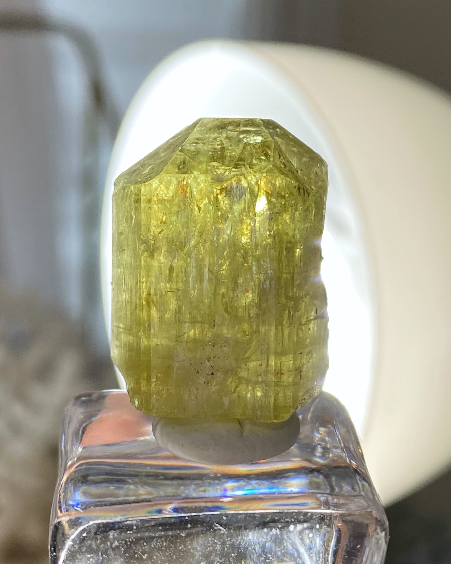 Gemmy Yellow Green Apatite Crystal