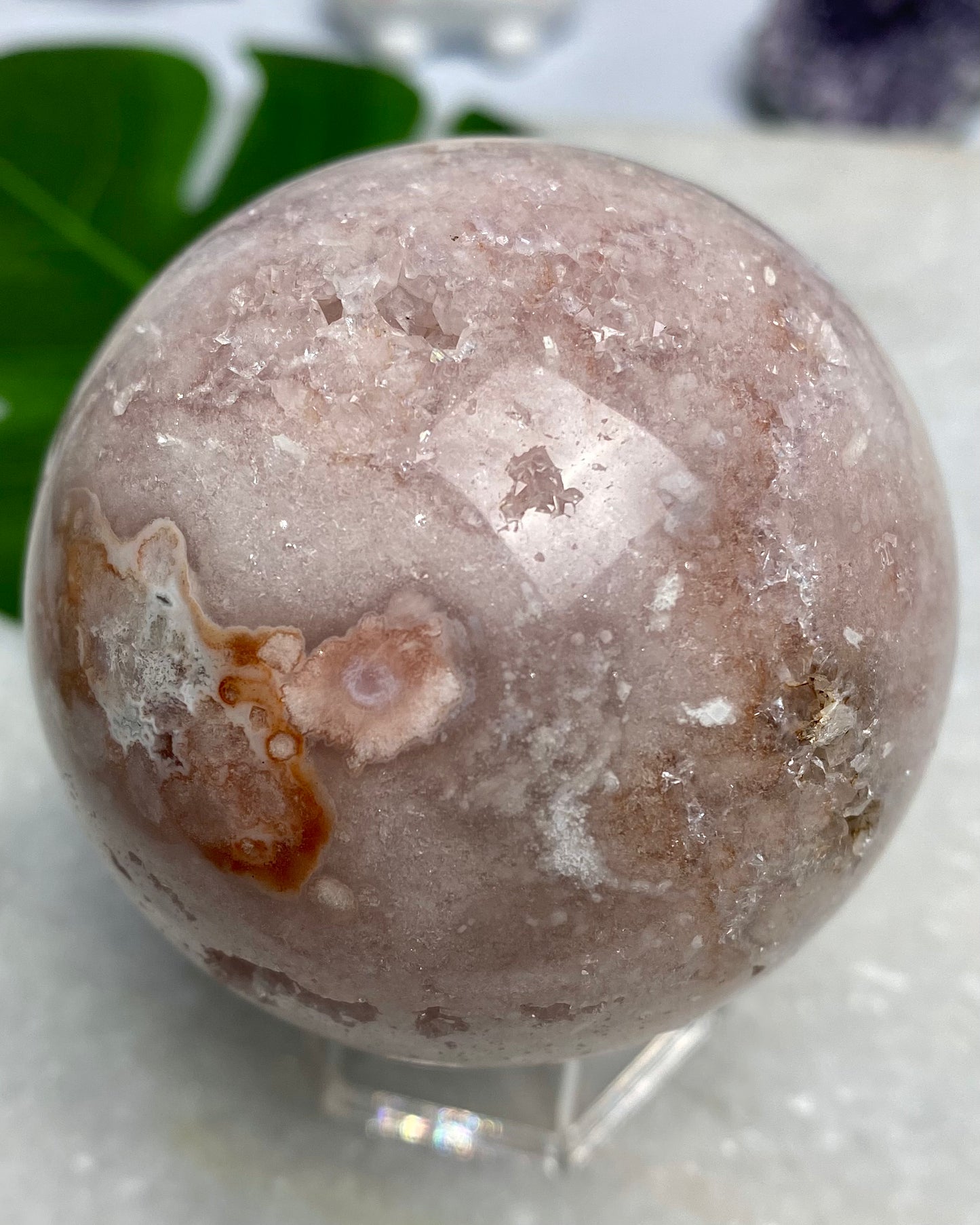 Druzy Pink Amethyst Sphere