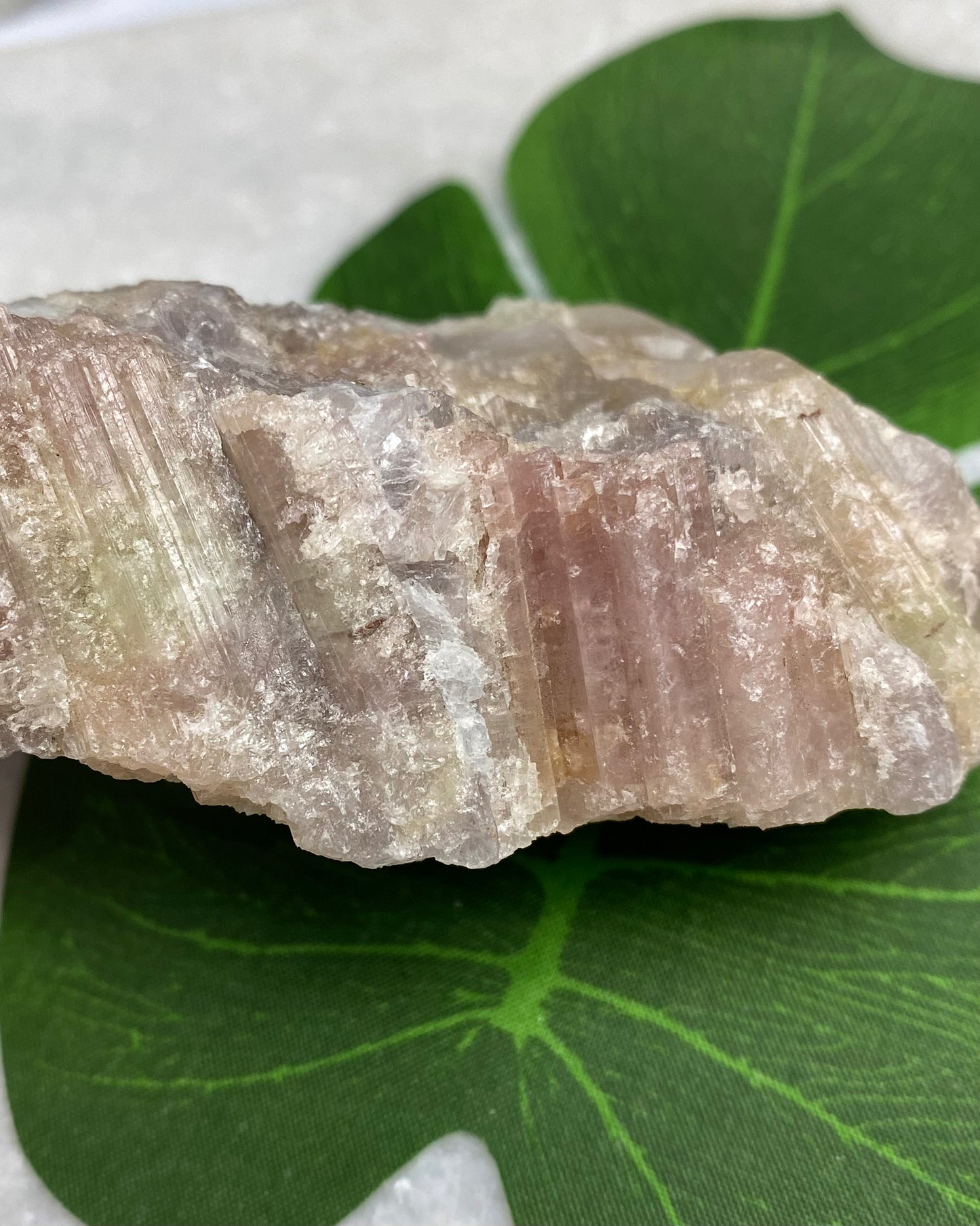 Pink & Green Tourmaline with Quartz, Lepidolite