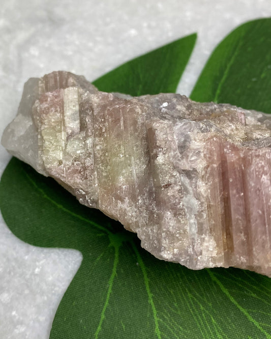 Pink & Green Tourmaline with Quartz, Lepidolite