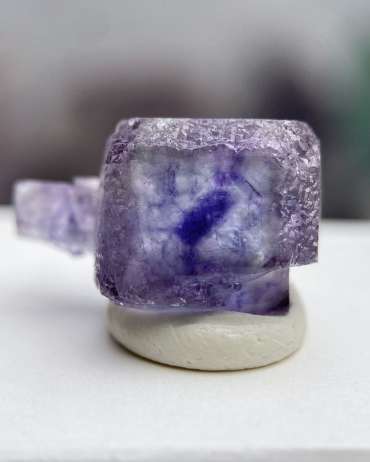 Beveled Edge Cubic Fluorite with Deep Purple Color Zoning