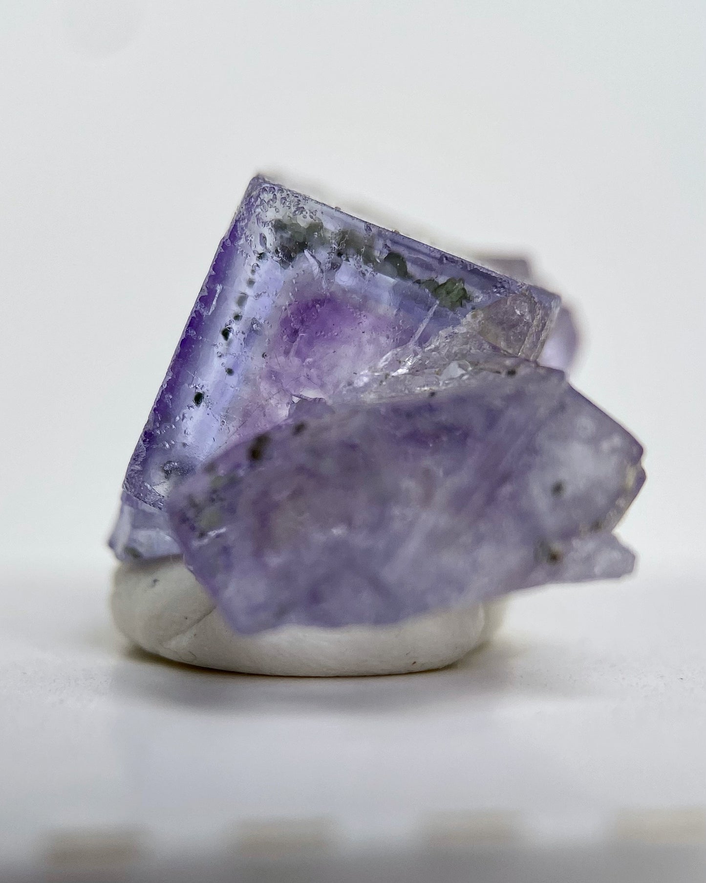 Purple & Blue Cubic Fluorite with Quartz & Chlorite Balls