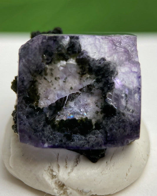 Purple Storm Cubic Fluorite with Chlorite Yaogangxian Mine