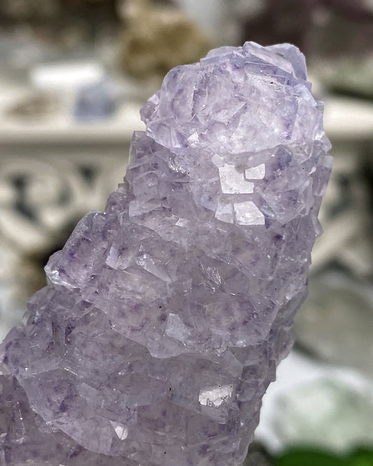 Purple Cubic Fluorite on Quartz Point Yaogangxian Mine