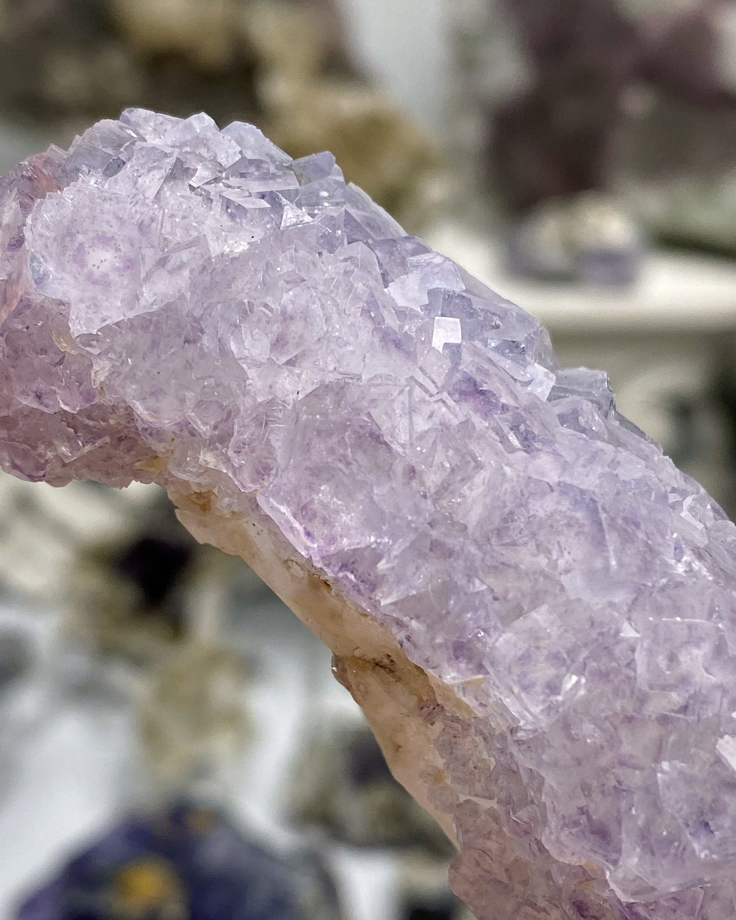 Purple Cubic Fluorite on Quartz Point Yaogangxian Mine