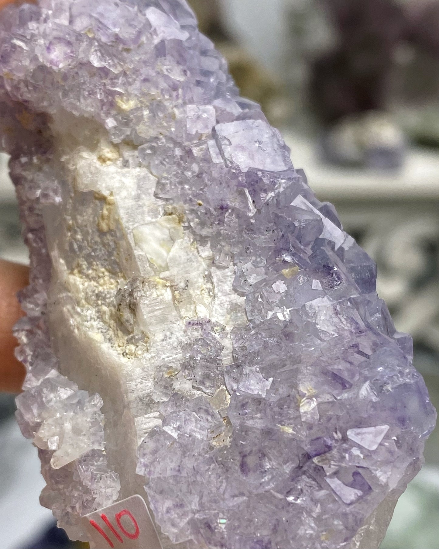 Purple Cubic Fluorite on Quartz Point Yaogangxian Mine