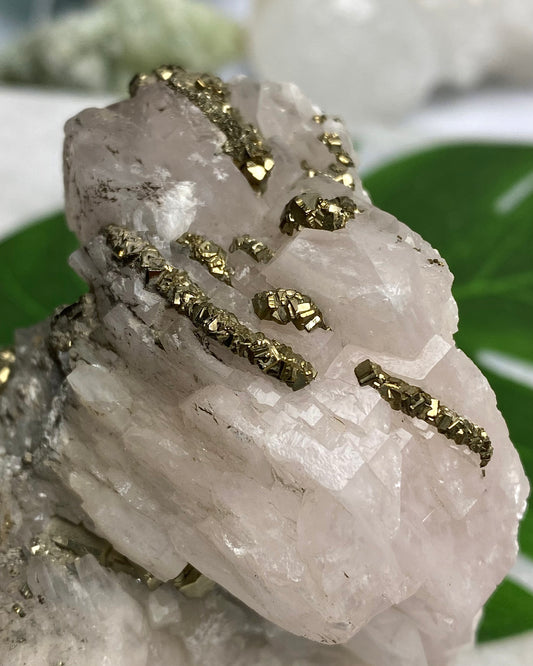 UV Pink Calcite with Pyrite