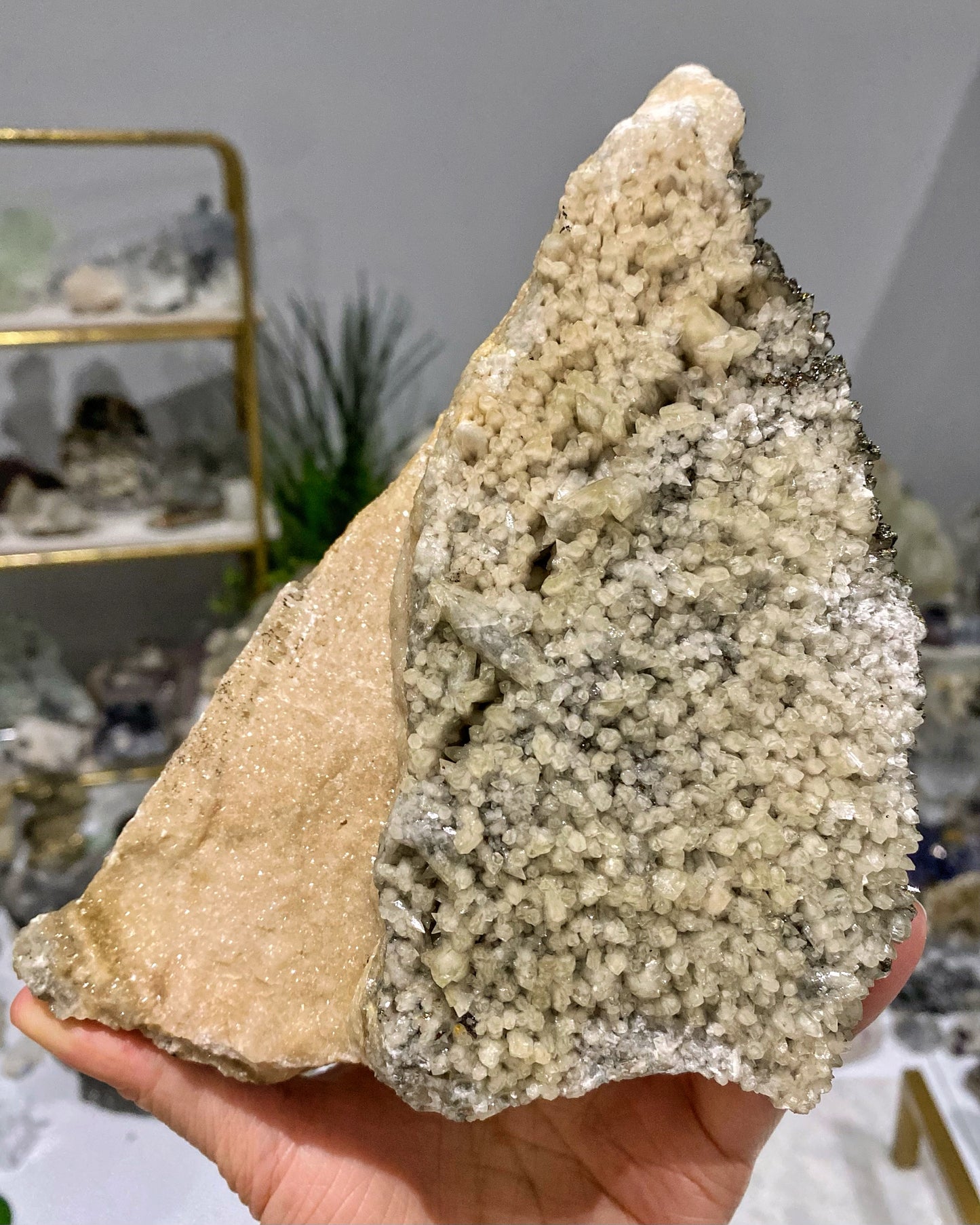 Calcite with Rainbow Iridescent Chalcopyrite Statement Piece