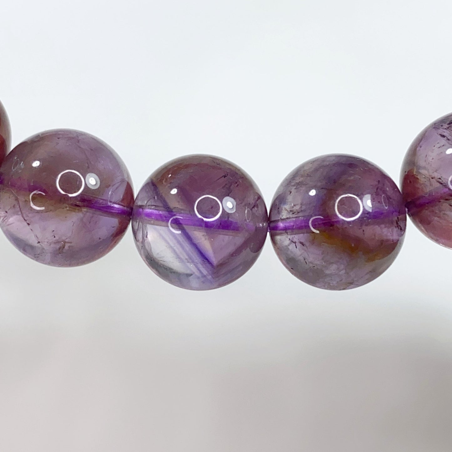 Amethyst Bracelet with Ametrine Phantoms 14mm