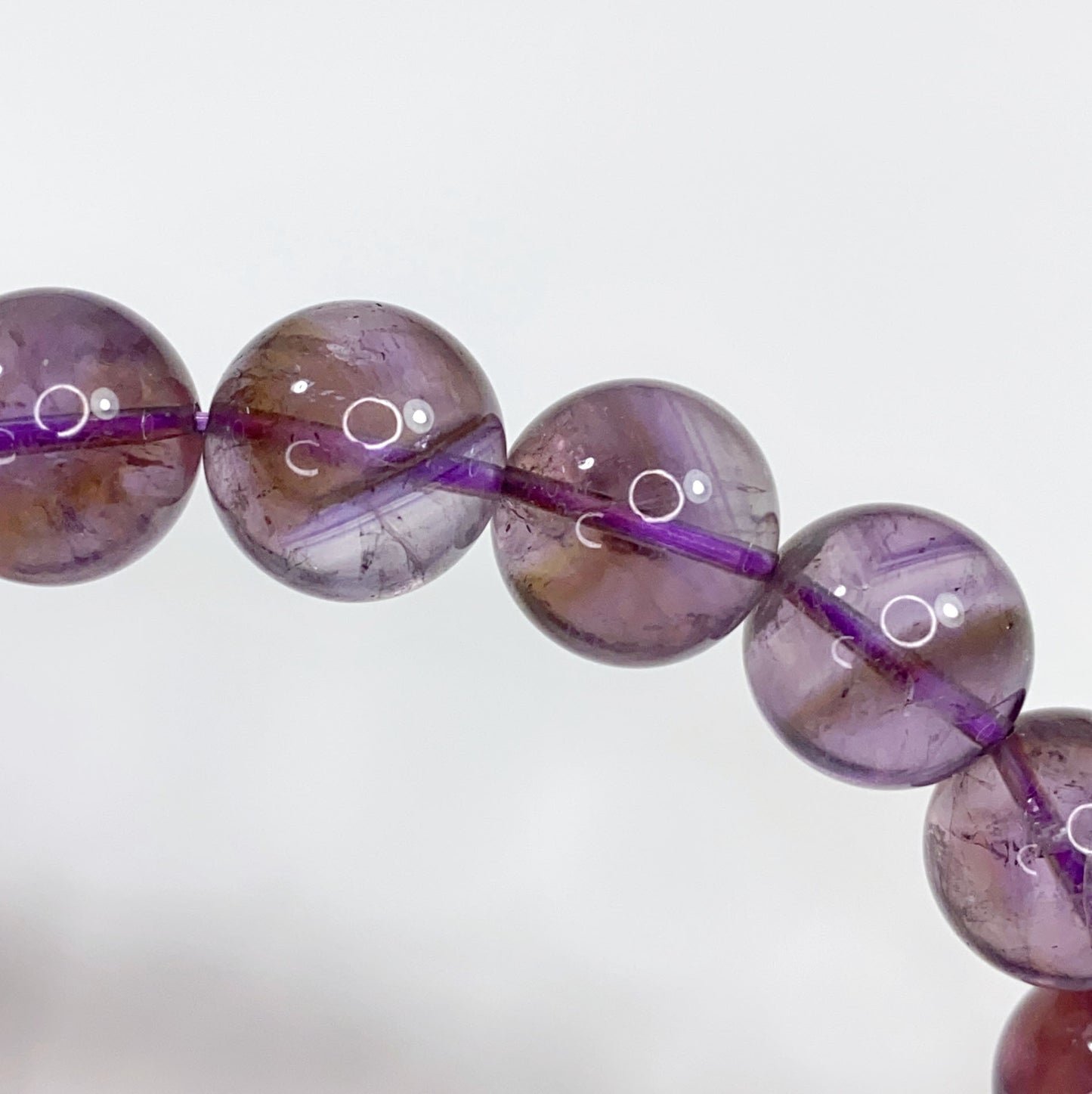 Amethyst Bracelet with Ametrine Phantoms 14mm