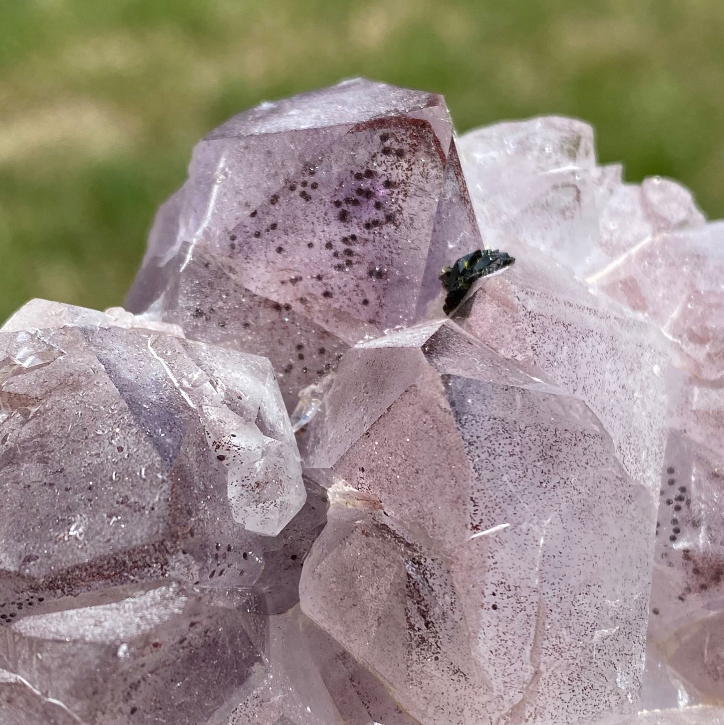 Phantom Amethyst Cluster with Hematite and Epidote