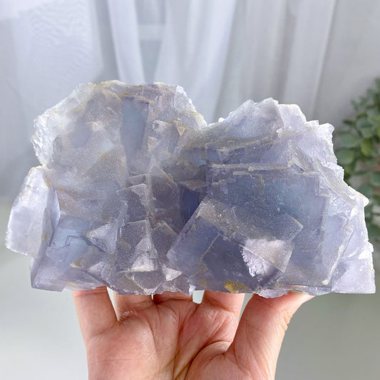 Sparkly Sugarcoated Purple Blue Cubic Fluorite Mineral Specimen