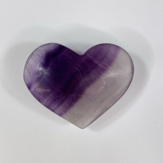 Dark Purple Banding Fluorite Heart Carving