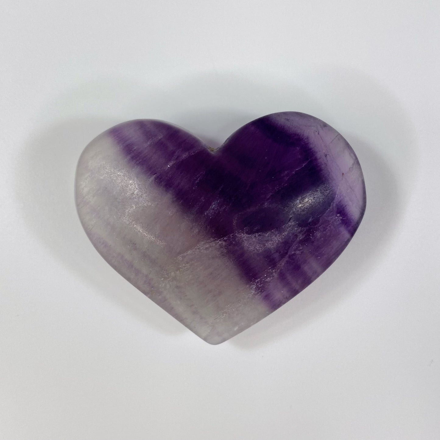 Dark Purple Banding Fluorite Heart Carving