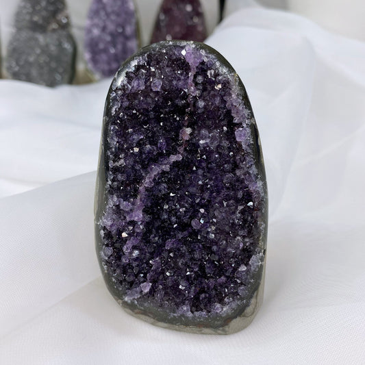 Deep Purple Amethyst Cluster Cut Base from Uruguay