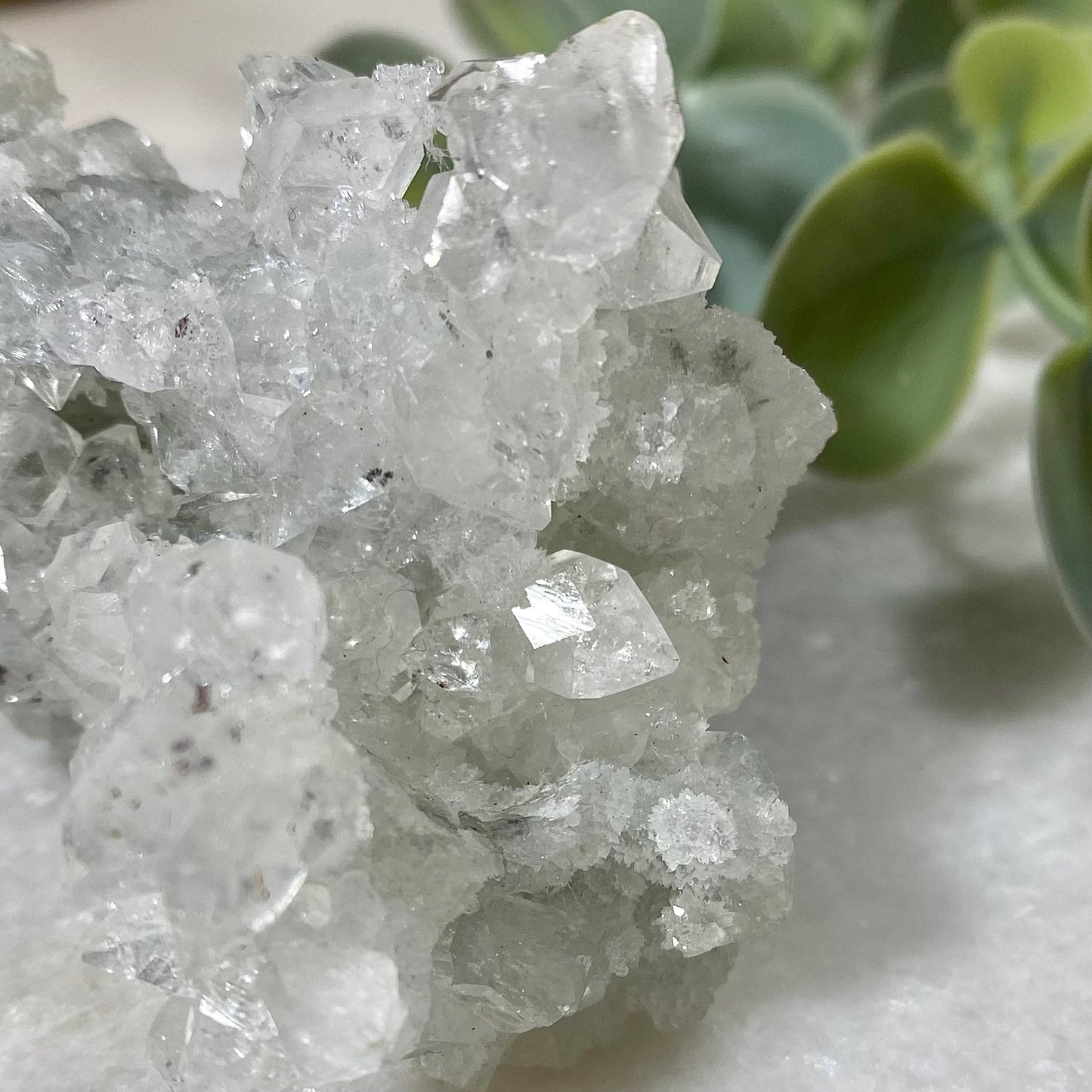 Sparkly Apophyllite Cluster with Chalcedony