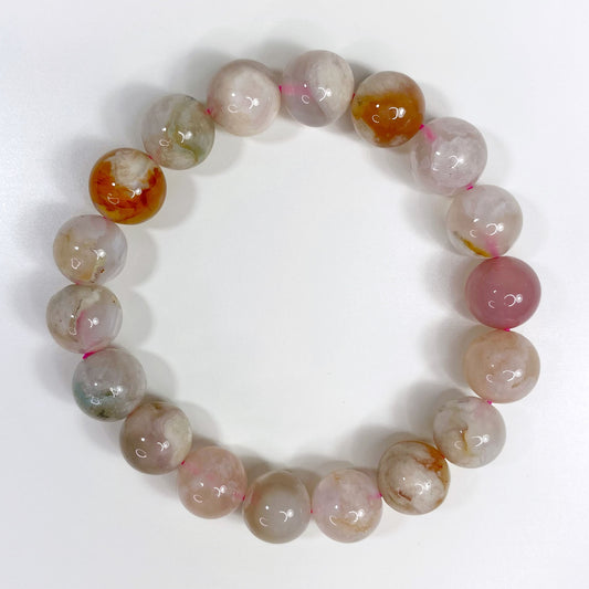 Flower Agate Bracelet 11mm