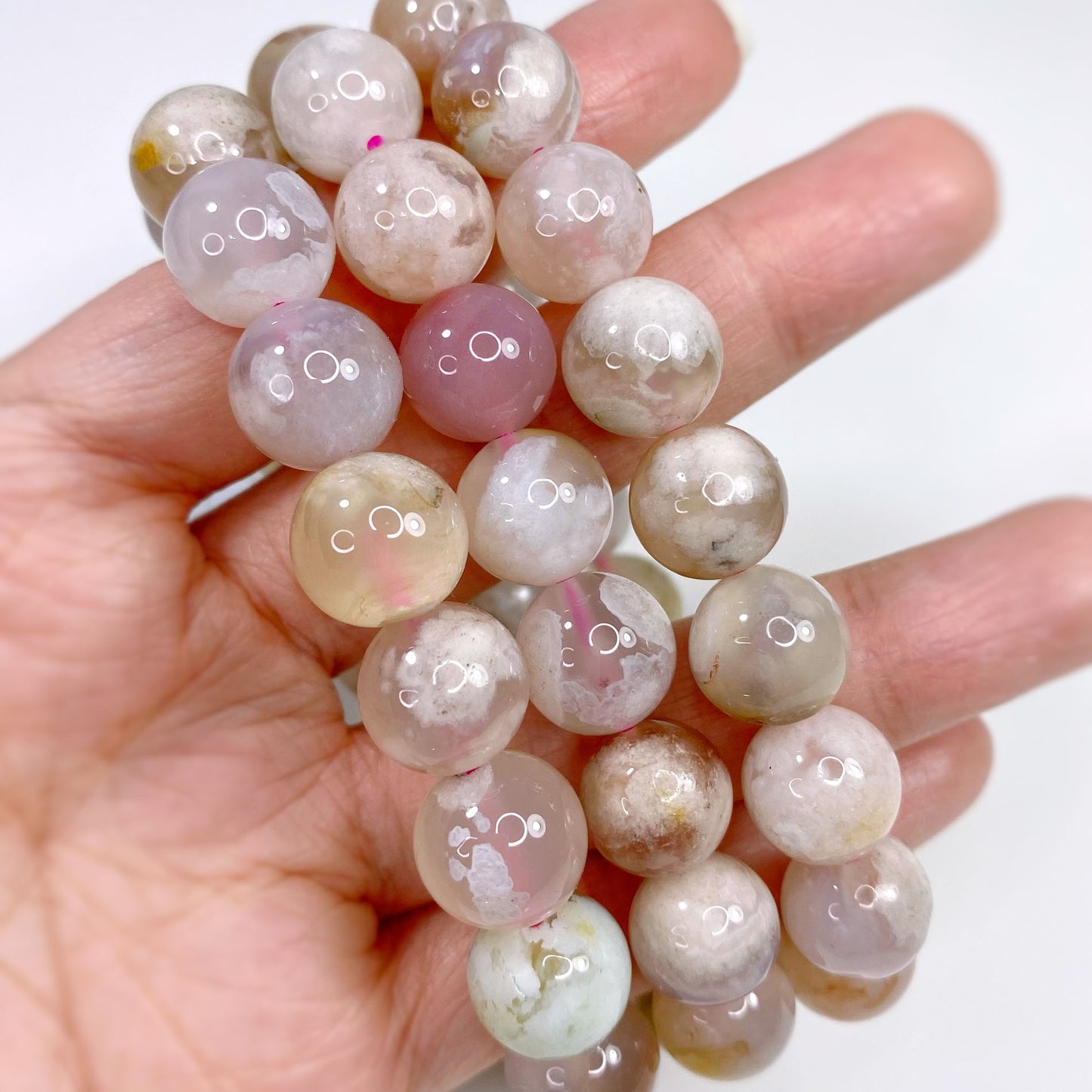 Flower Agate Bracelet 11mm