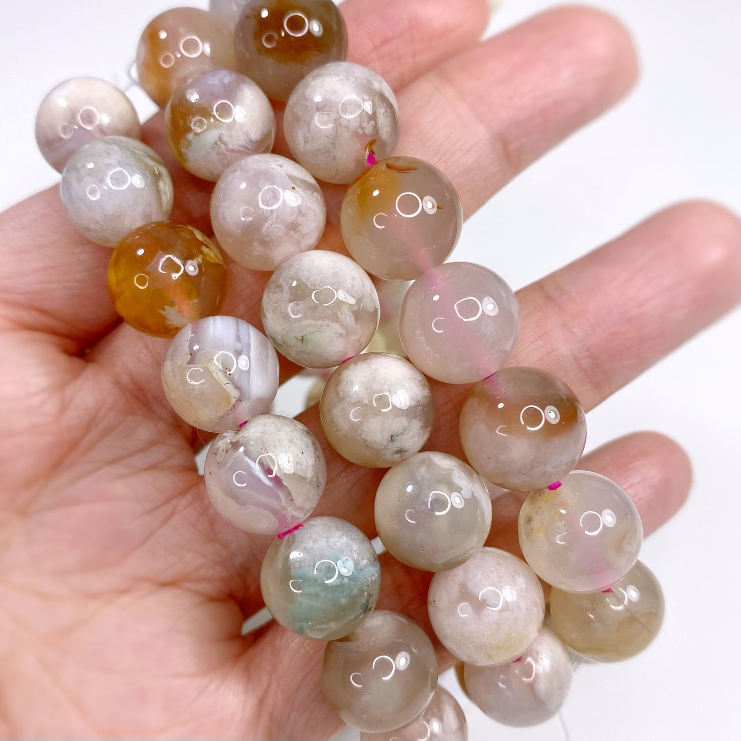 Flower Agate Bracelet 11mm