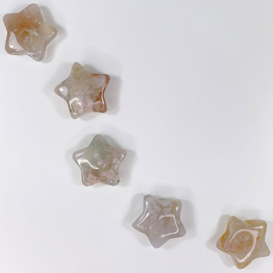 Flower Agate Star Carving