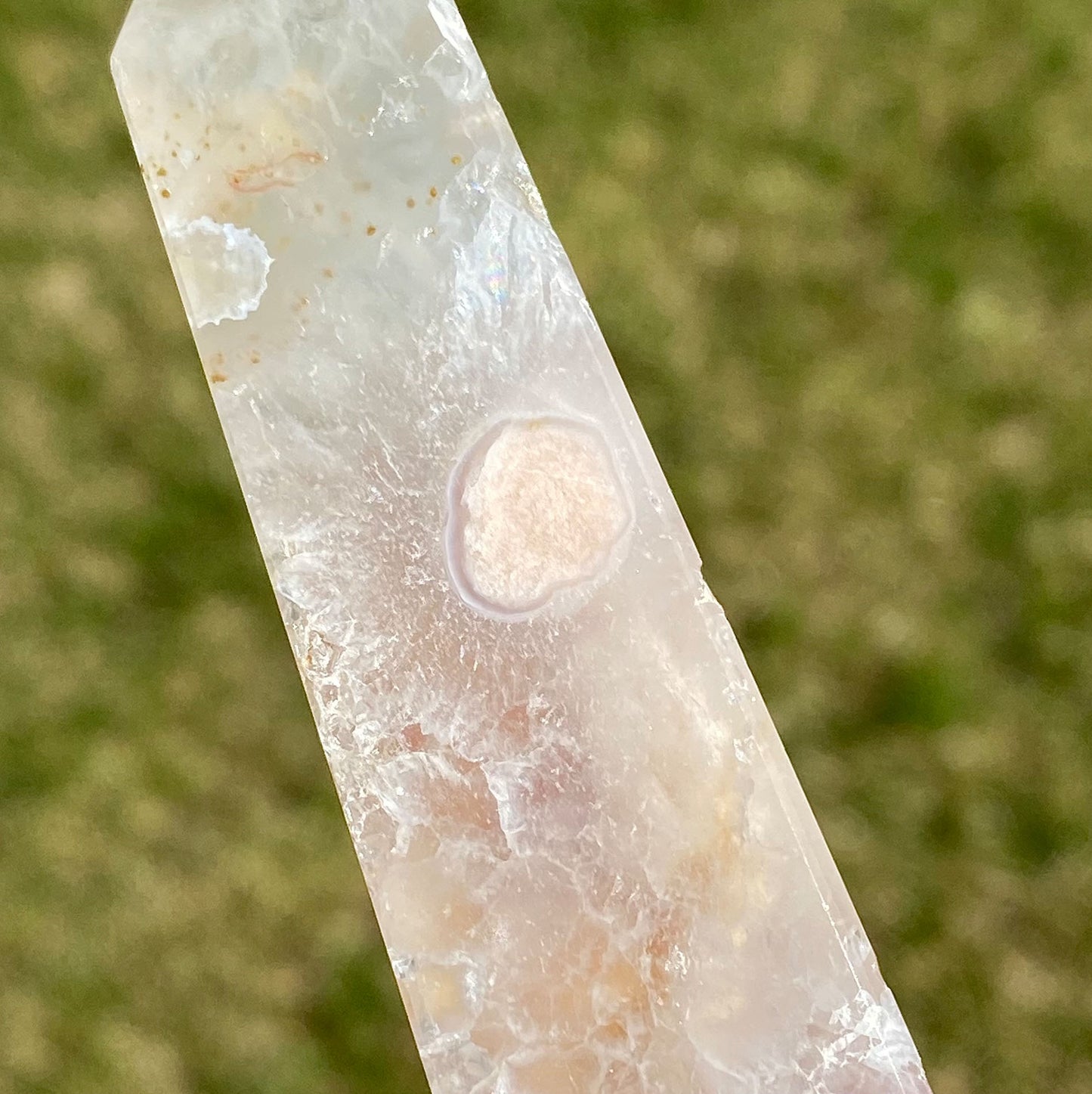 Pink Amethyst with Quartz Tower